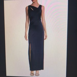 Kay Unger New York Pleated Evening Gown-Navy.